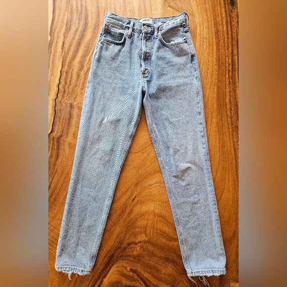 Agolde Size 23 Light Blue Straight Leg Jeans - Picture 3 of 15